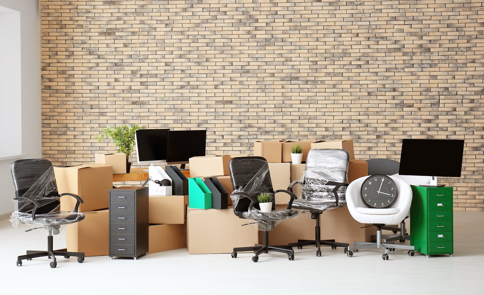 office space packed up to move - Truss